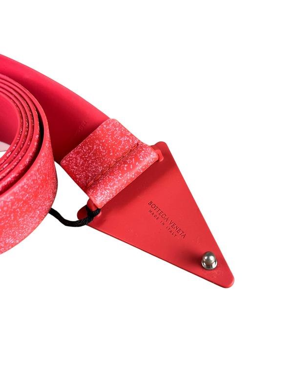 Bottega Veneta Pink/Red Triangle Rubber Belt