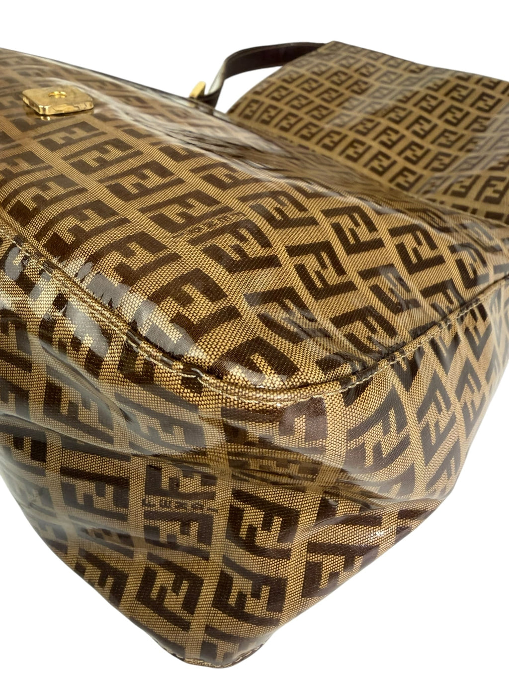 Fendi Beige/Brown PVC Mamma Baguette