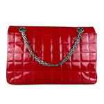 Chanel Red Patent Chocolate Bar Chain Flap Bag 2000