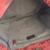 Fendi Red Leather Trim Zucca Chef Tote