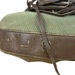 Chanel Olive Green/Brown Leather Trim Interlocking Ring Strap Hobo Bag 2003