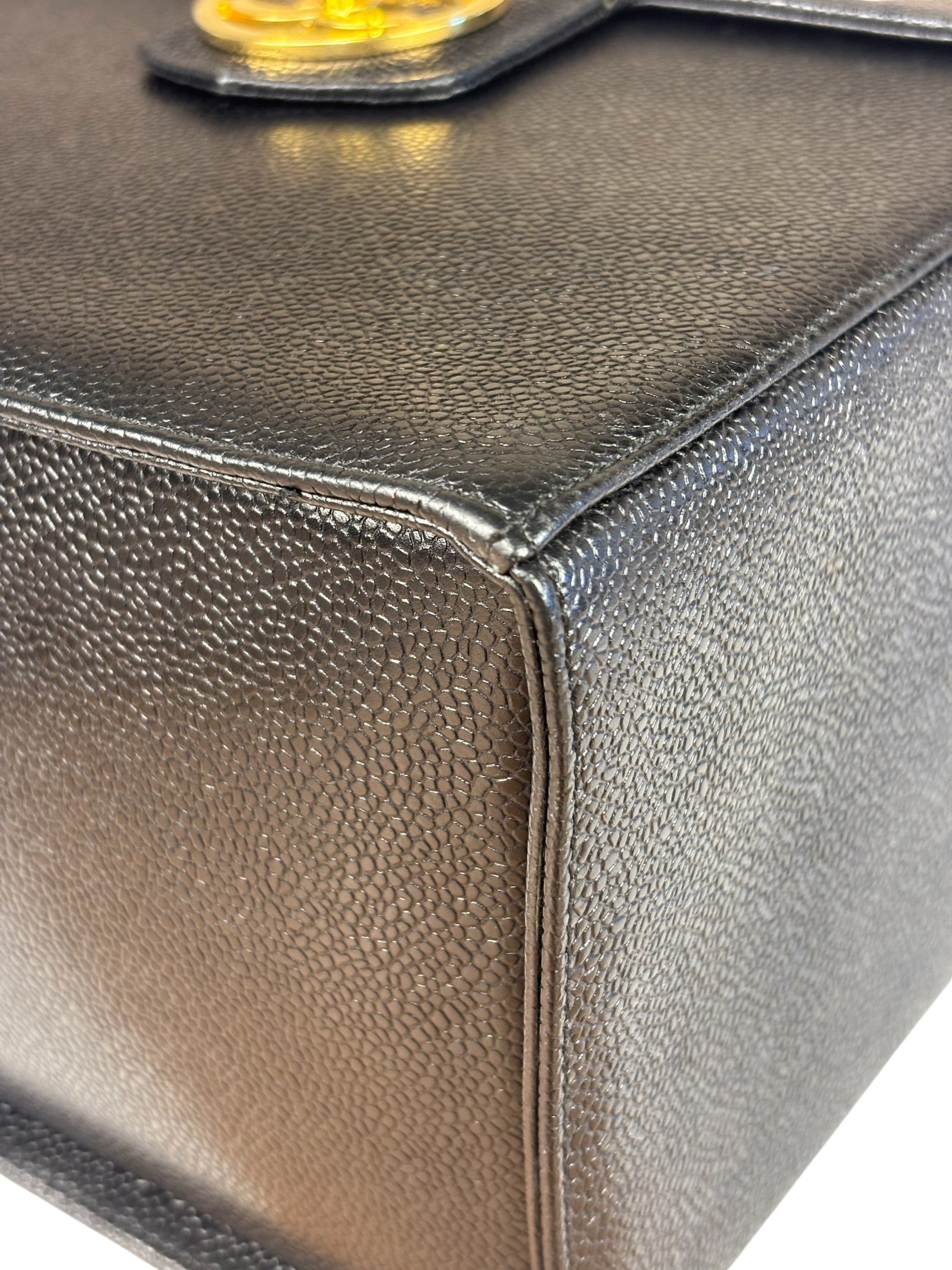 Chanel Black Caviar Leather Vanity Train Case 1995