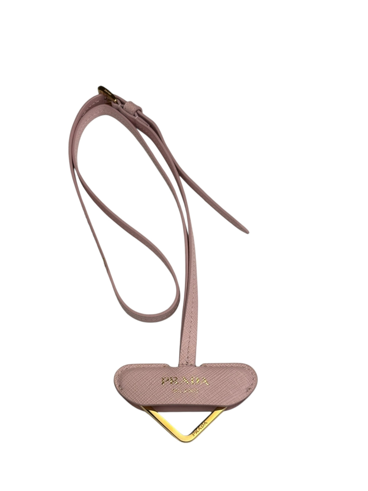 Prada Alabaster Saffiano Leather Key Holder