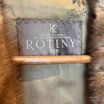Rotiny Vintage Brown Chevron Mink Fur Coat