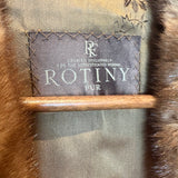 Rotiny Vintage Brown Chevron Mink Fur Coat