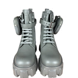 Prada Monolith Leather and Re-Nylon Pouch Boots