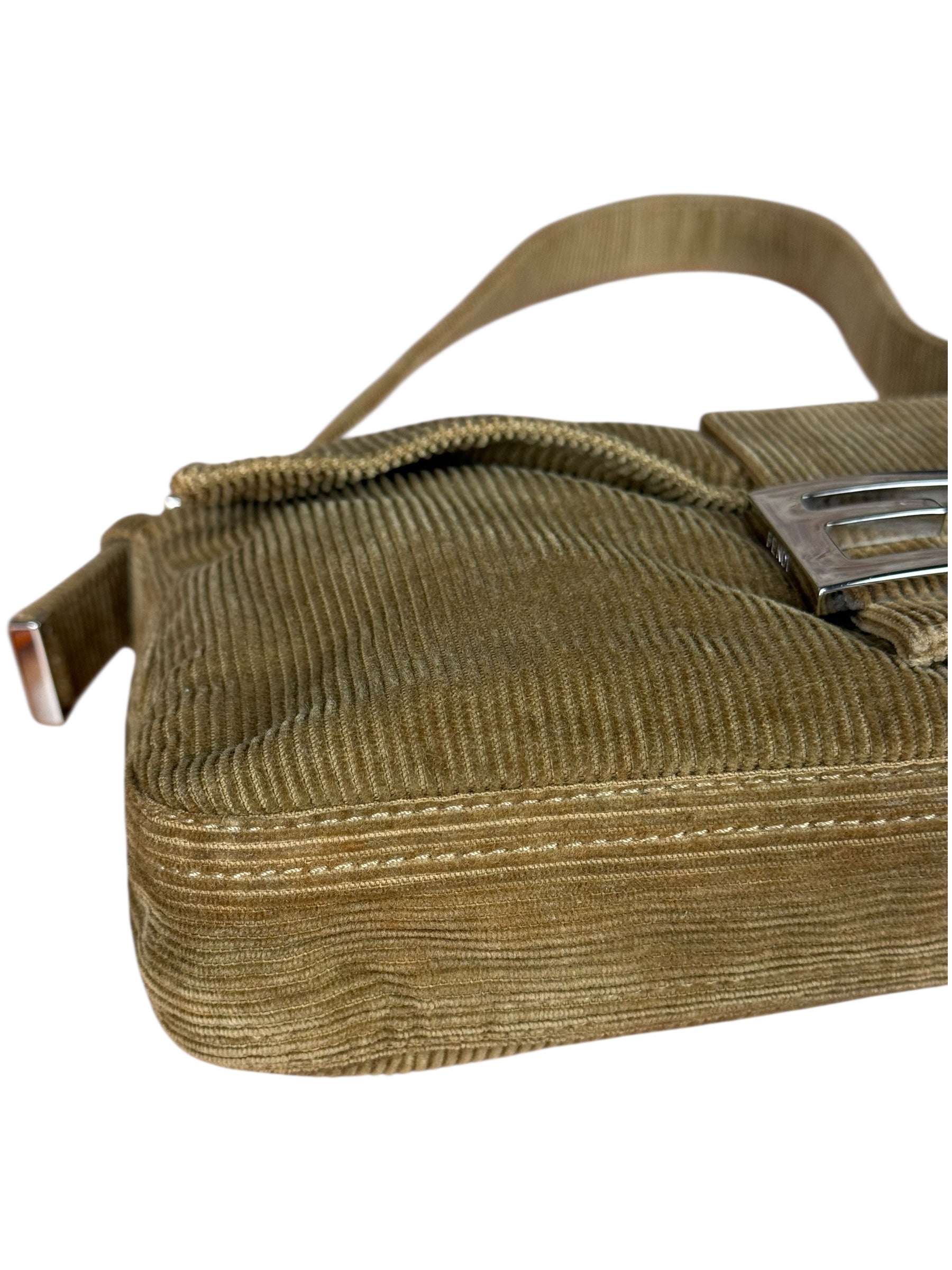 Fendi Brown Corduroy Baguette