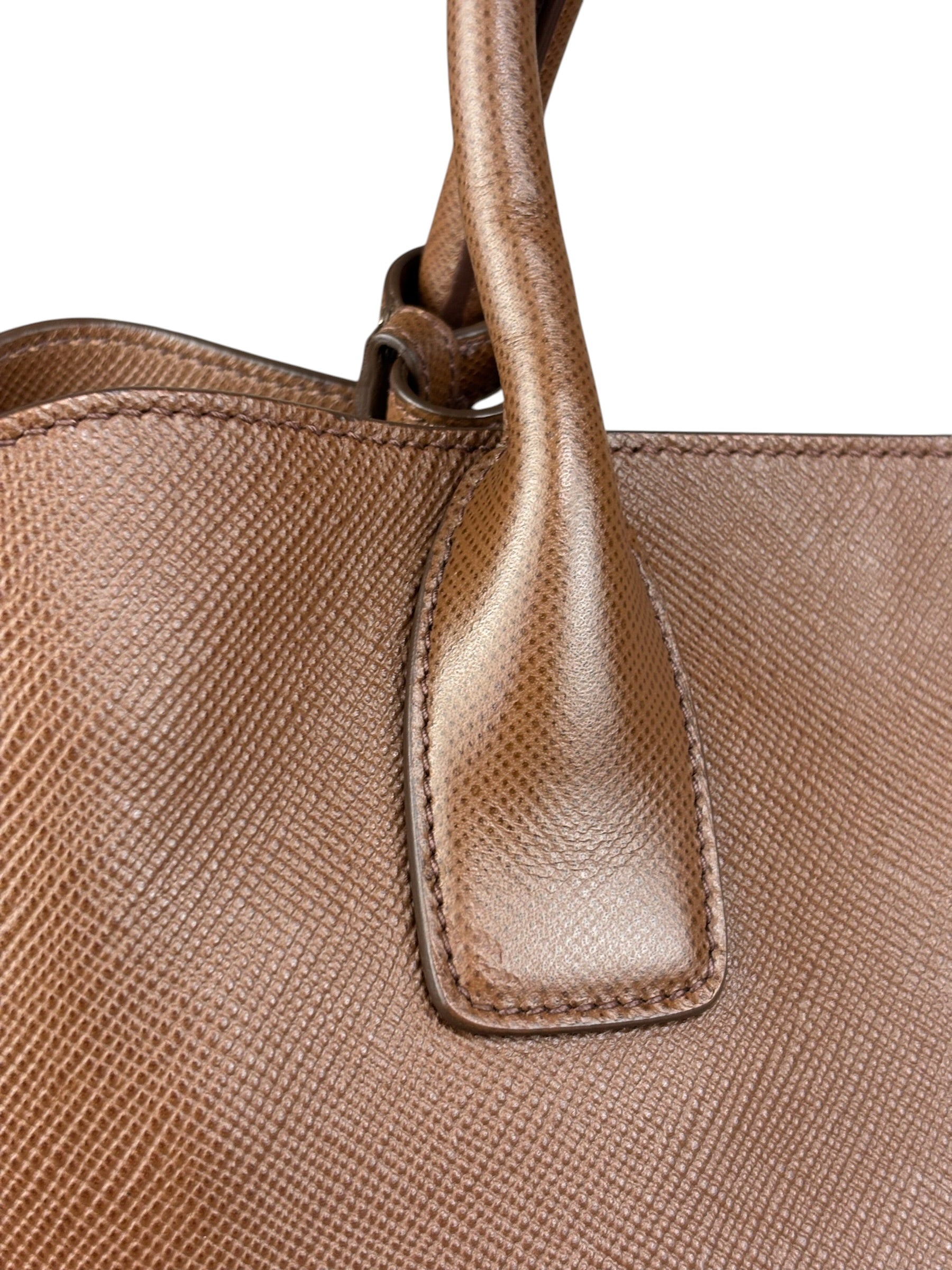 Prada Vintage Brown Leather Top Handle Bag
