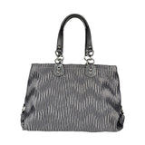 Coach Vintage Metallic Grey Leather Ashley Gathered Sateen Satchel Shoulder Bag