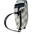 Burberry Black/Beige Saffiano Leather Trim Nova Check Hobo Bag