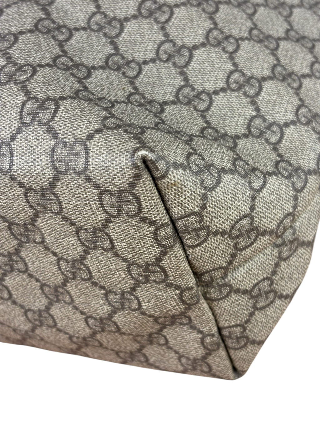 Gucci Beige/Grey Leather Canvas GG Joy Tote Bag
