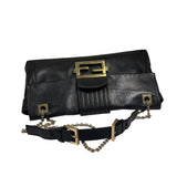 Fendi Black Leather Maxi Baguette