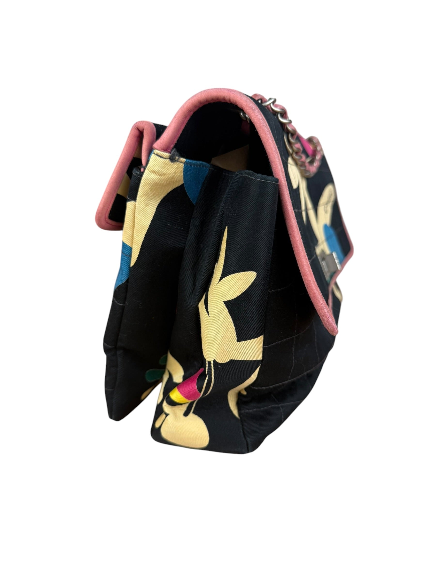 Chanel Multicolor Canvas Bird Print 2.55 Flap 2001