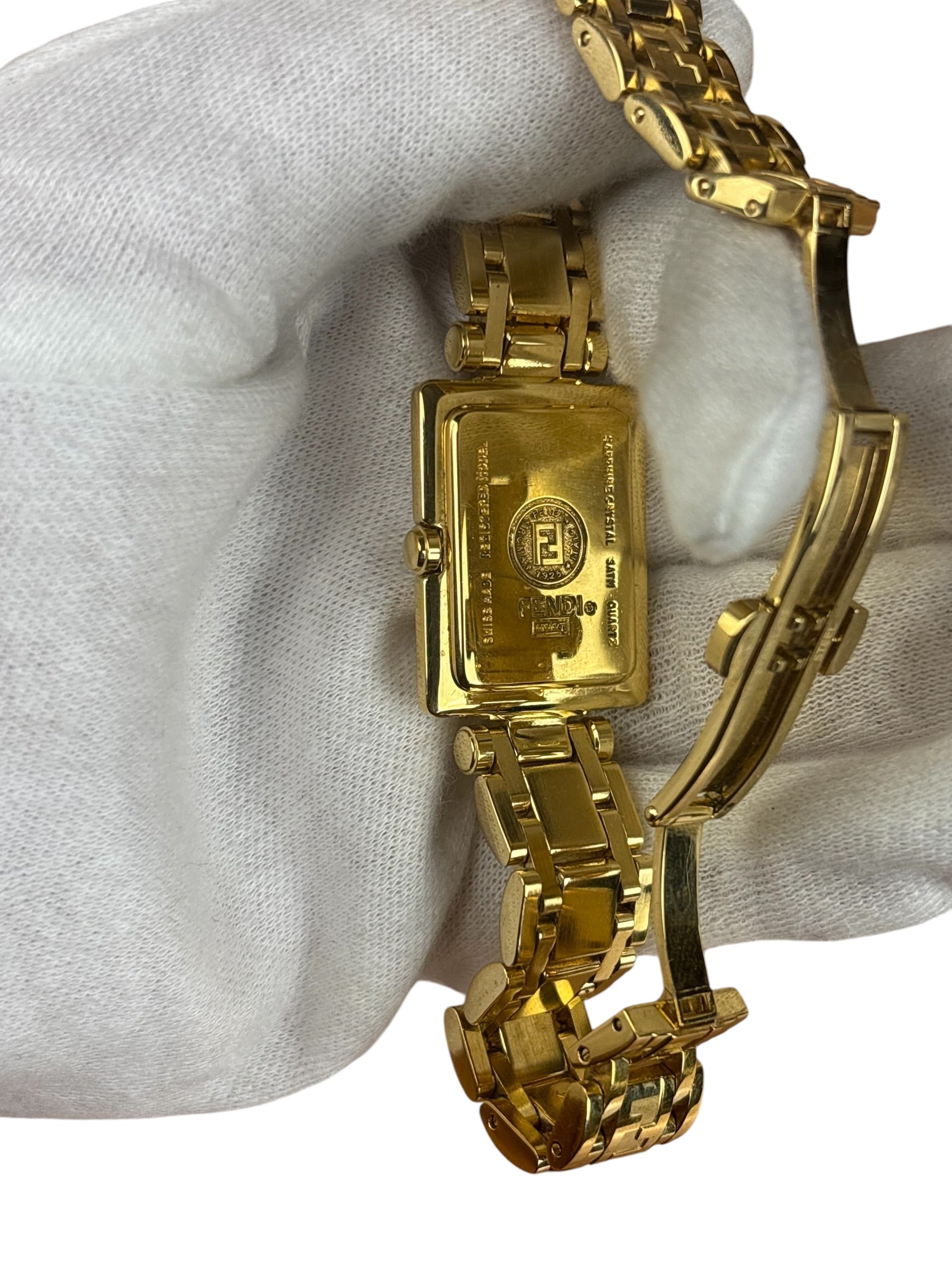 Fendi 730-L Gold Played Champagne Dial Tank