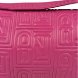Fendi Pink Leather Logo Embossed Baguette