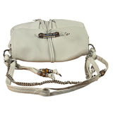 Gucci White Leather Bamboo Jungle Shoulder Bag