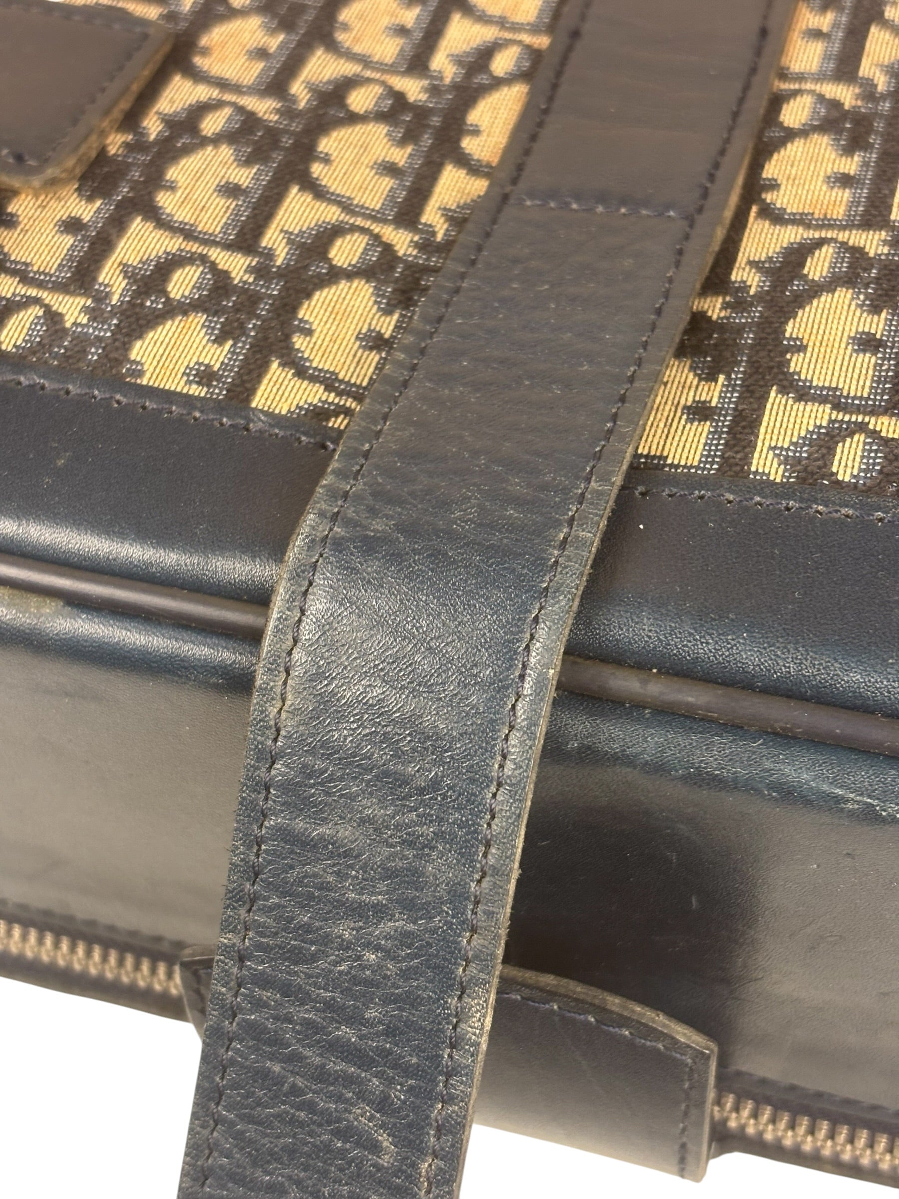 Christian Dior Vintage Navy Oblique Travel Bag