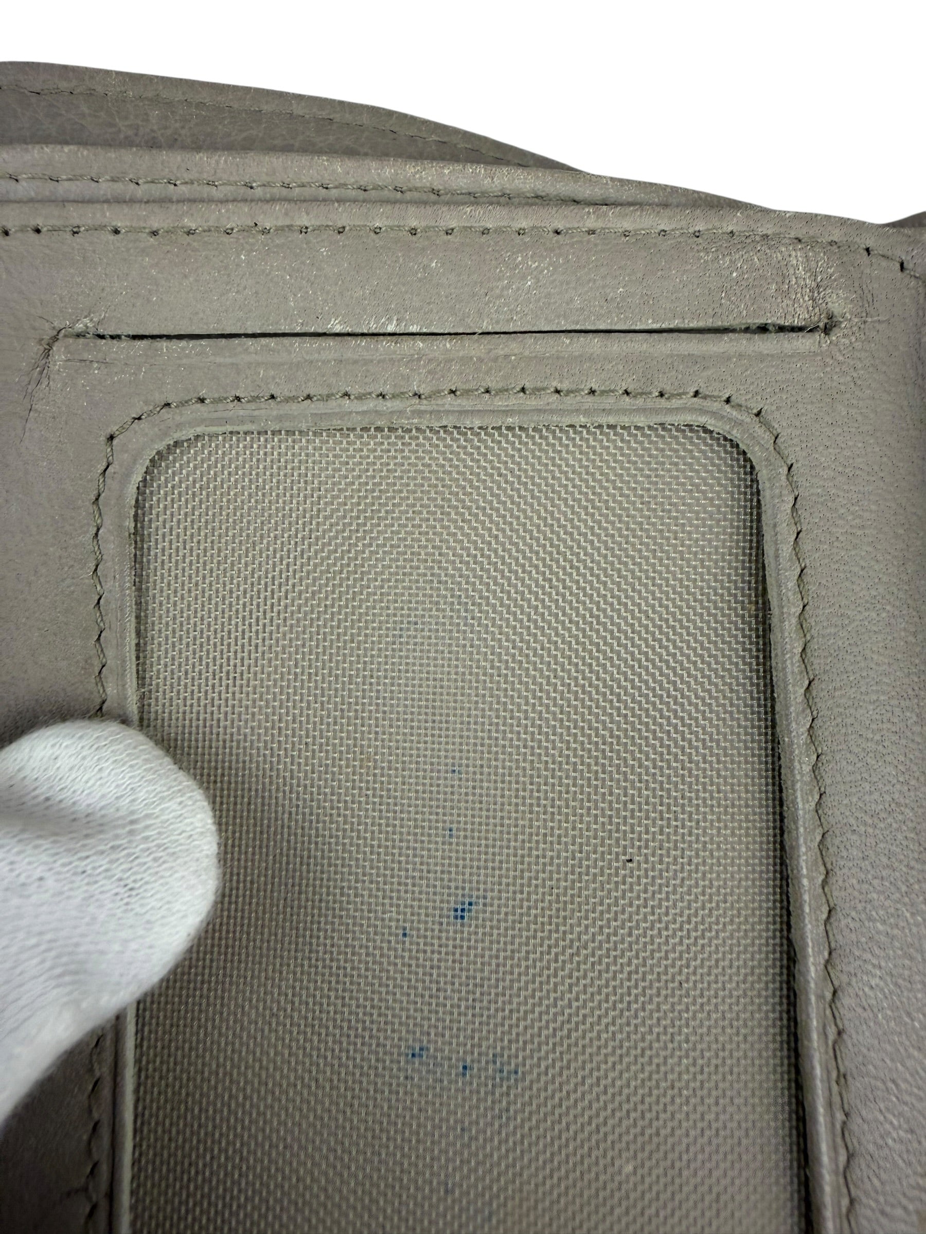 Loewe Muted Slate Blue Leather Monogram Debossed Anagram Wallet