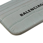 Balenciaga Blue Croc Embossed Cardholder
