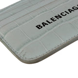 Balenciaga Blue Croc Embossed Cardholder