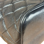 Chanel Vintage CC Black Quilted Caviar Leather Medallion Tote Bag 2002