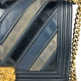 Chanel Tricolor Chevron Leather Old Medium Boy Flap 2016