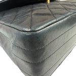 Chanel Black Quilted Lambskin Half Moon Flap 1989