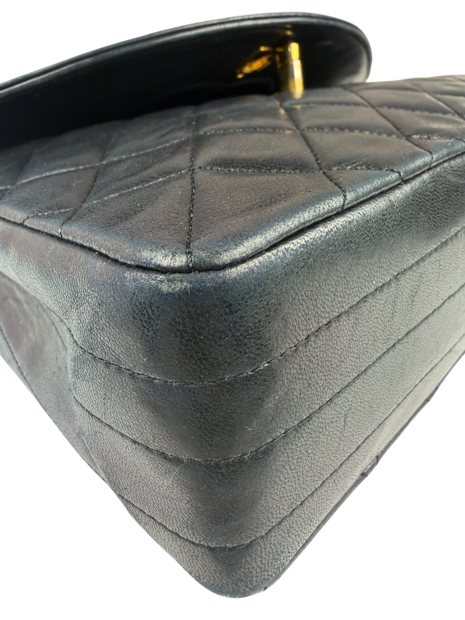 Chanel Black Quilted Lambskin Half Moon Flap 1989