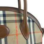 Burberry Vintage House Haymarket Check Dome Satchel Handbag