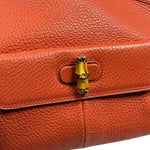 Gucci Orange Pebbled Leather Bamboo Top Handle Hobo Bag