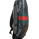 Gucci Black PVC GG Imprime Web Buckle Messenger Bag