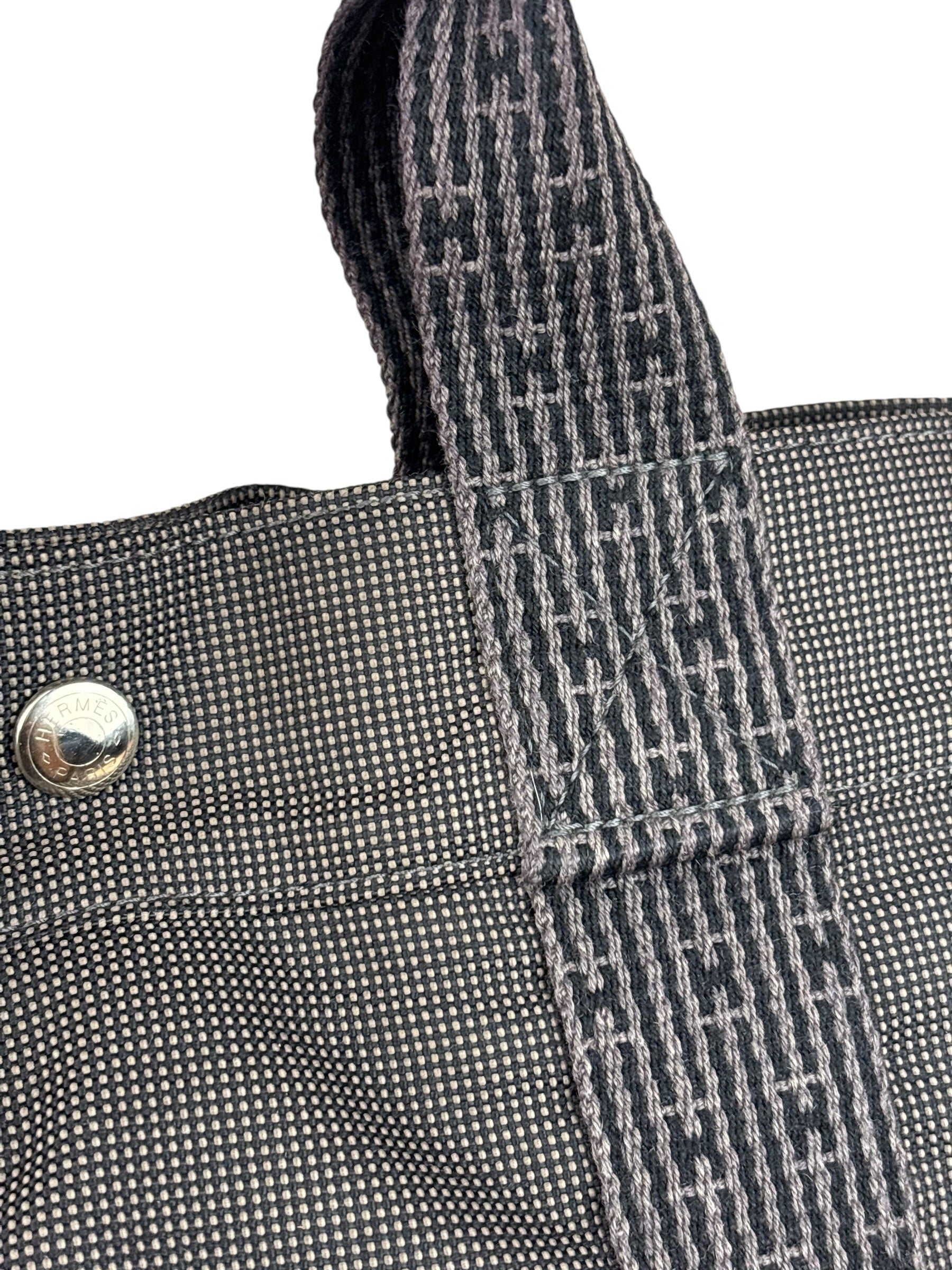 Hermes Grey Canvas Herline Tote Bag