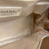 Chanel East/West Accordion Chain Beige Flap Bag 2008