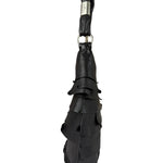 Yves Saint Laurent Black Leather St. Tropez Ruffled Hobo Bag