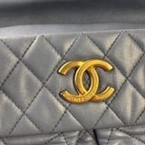 Chanel Blue Quilted Calfskin Iridescent Bowling Bag 2011