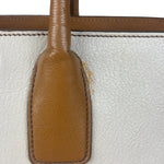 Miu Miu Beige/Brown Bicolor Leather Madras Handbag