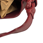 Bottega Veneta Red Leather Intrecciato Trim Hobo Bag