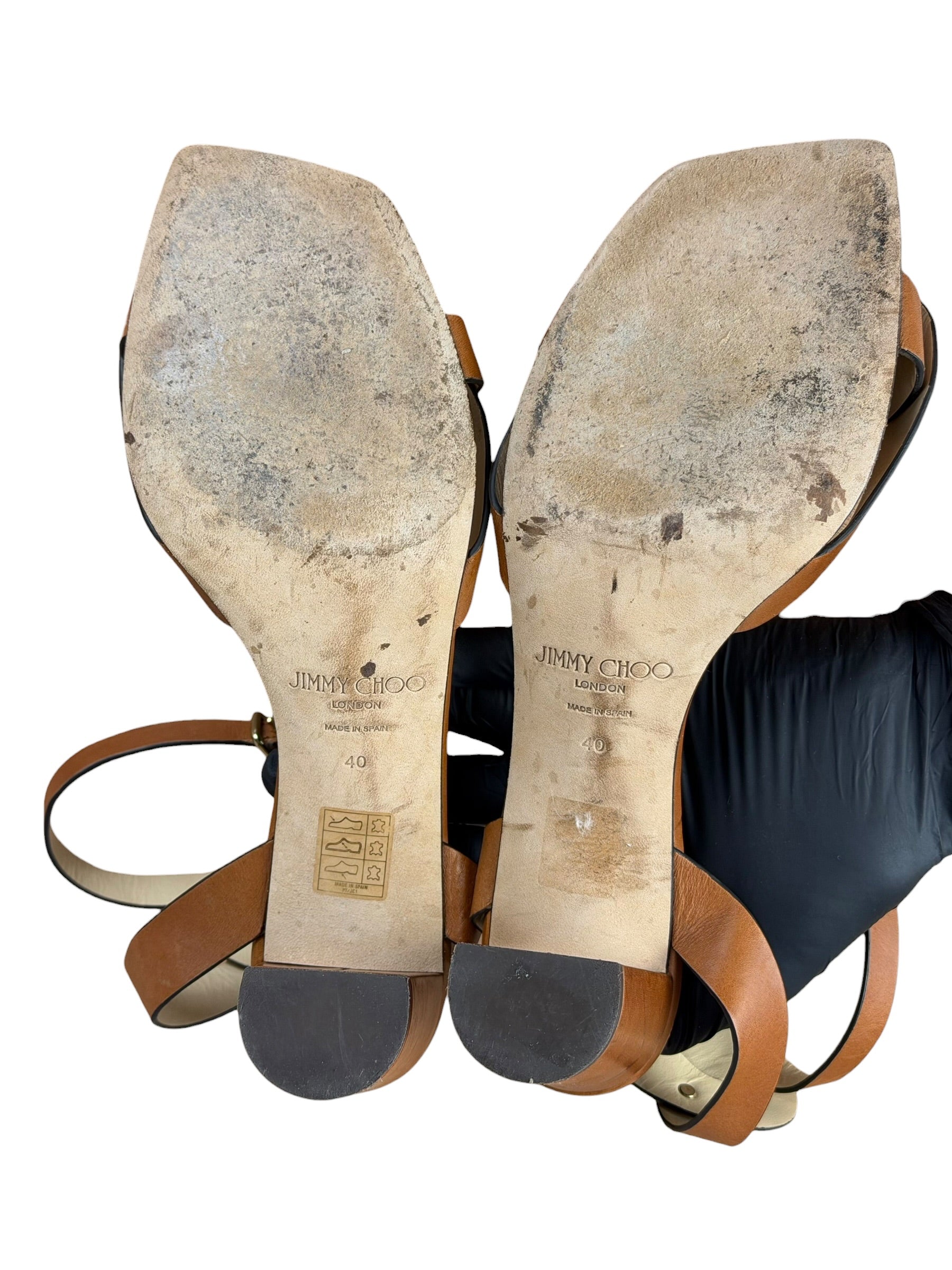 Jimmy Choo Brown Vachetta Leather Sandals