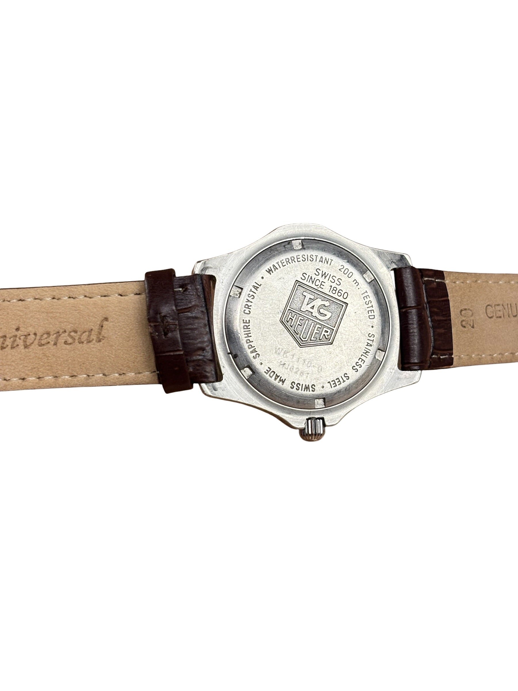 Tag Heuer Professional  Black Dial Brown Leather Strap