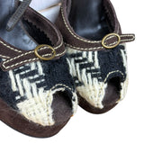 Miu Miu Vintage Woven Tweed Platform Sandals