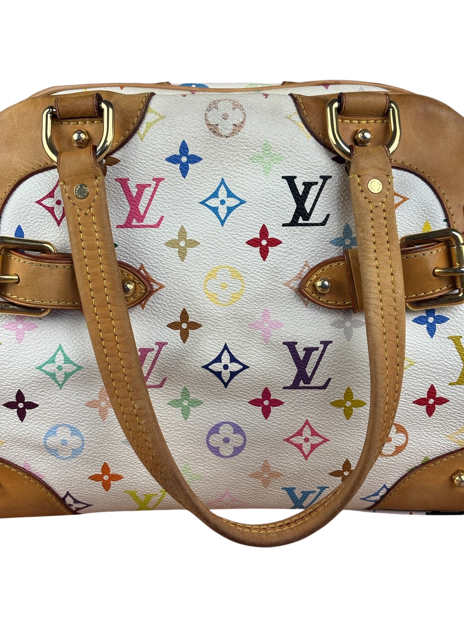 Louis Vuitton White Monogram Murakami Claudia Handbag