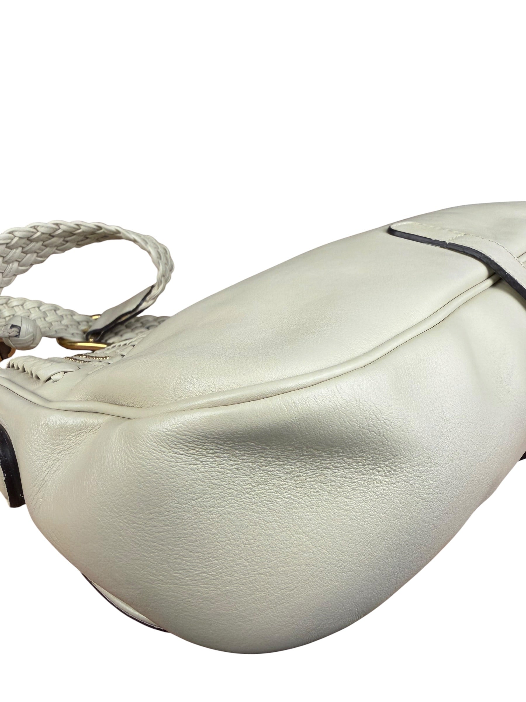 Gucci Limited Edition White Leather Marrakech Satchel Shoulder Bag