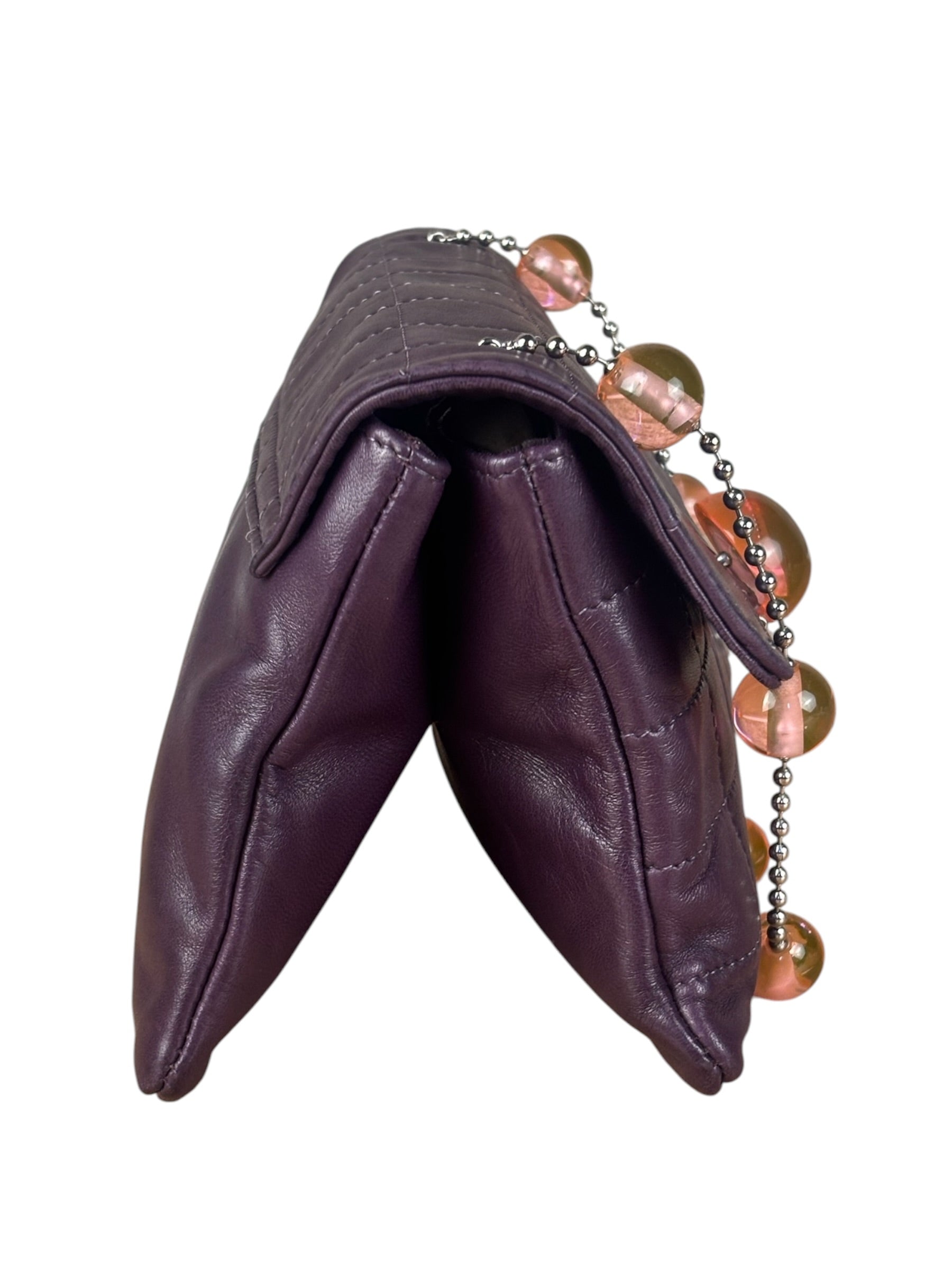 Chanel Purple Lambskin Ball Button Flap 2001