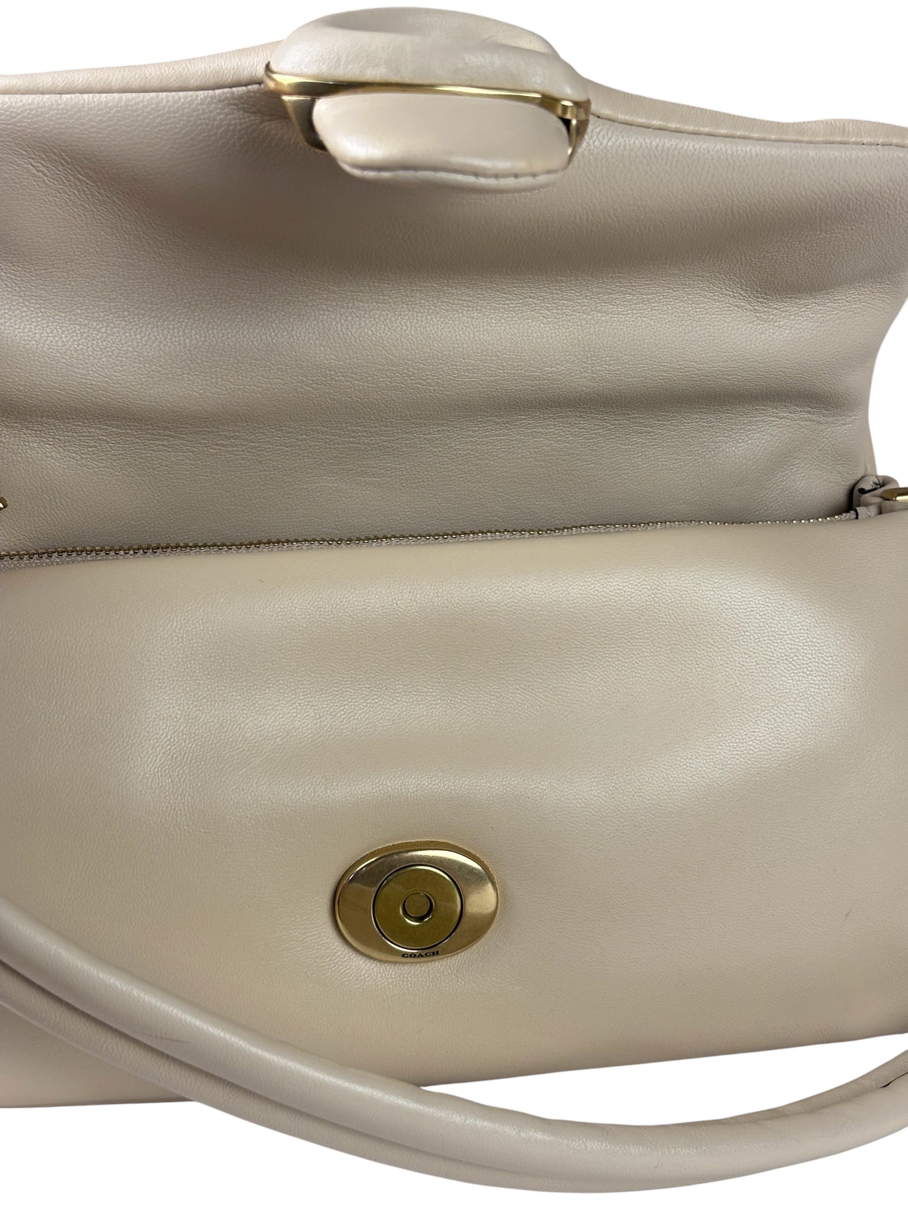 Coach Beige Leather Pillow Tabby 26 Shoulder Bag