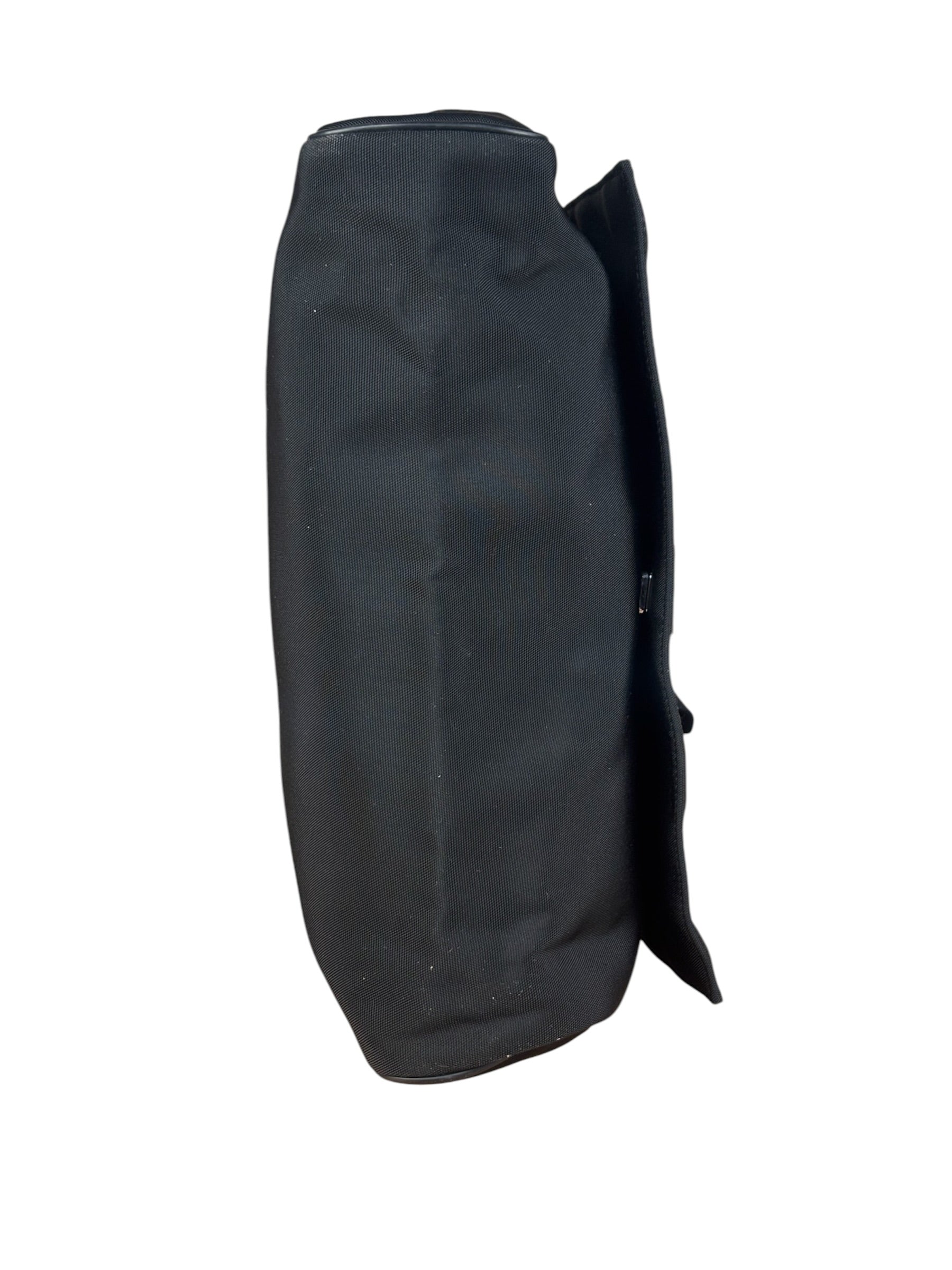 Gucci Black Canvas Flap Messenger Bag