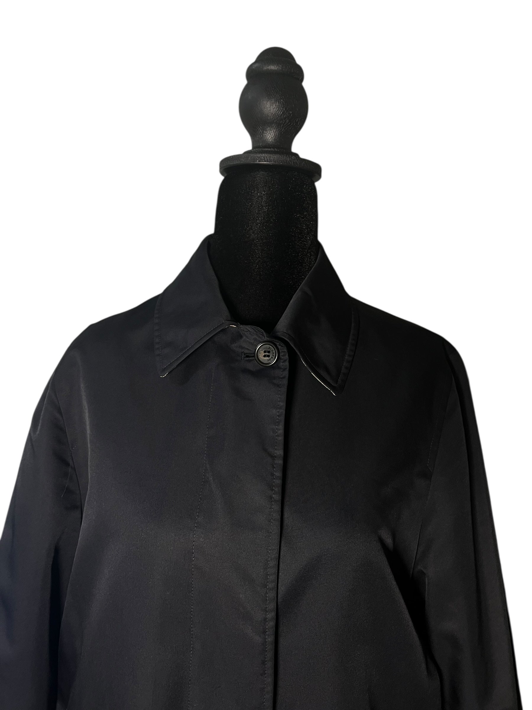Burberry Black Button Up Coat