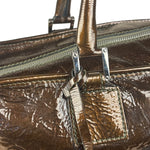 Loewe Vintage Brown Patent Leather Amazona Handbag