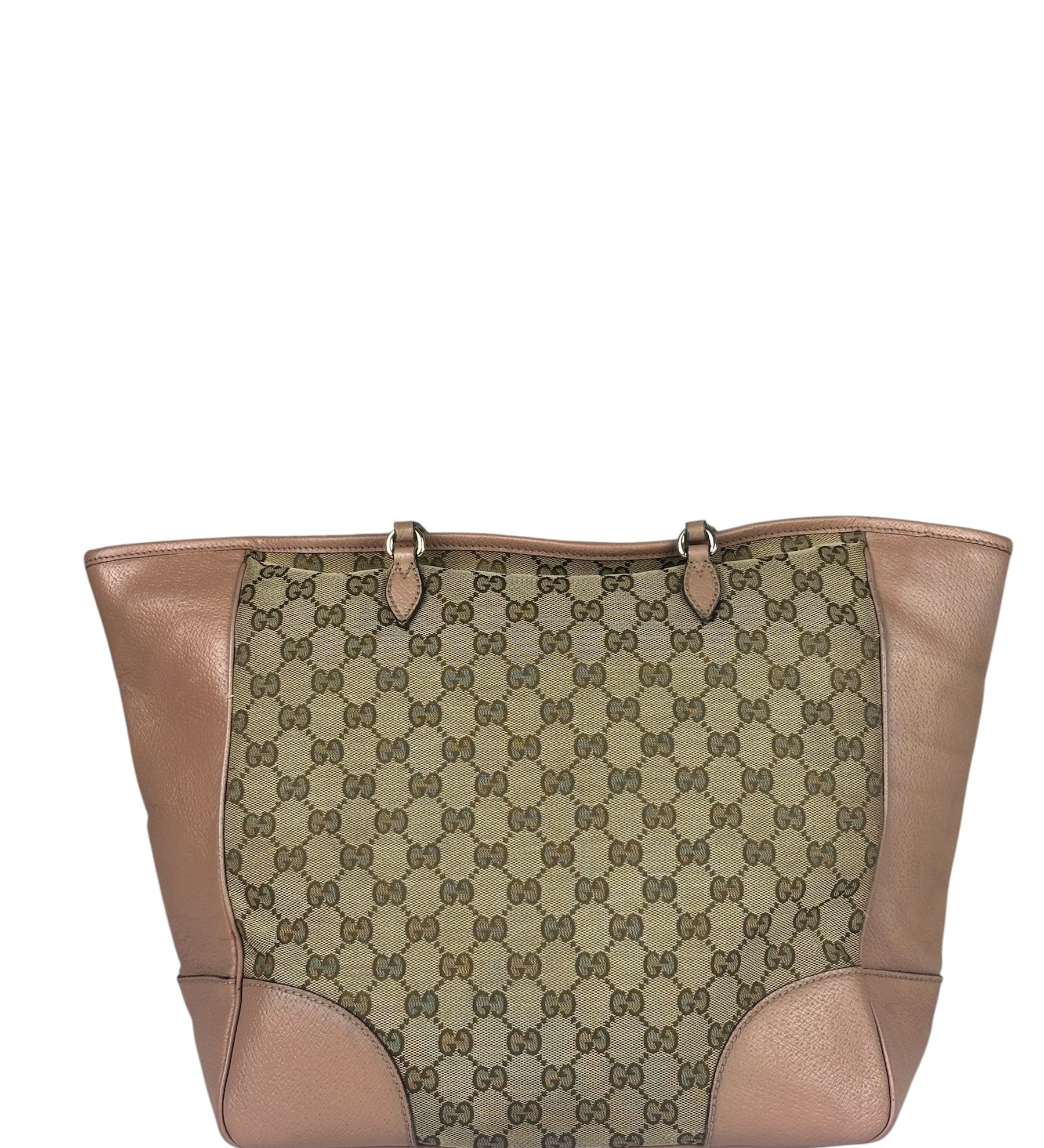 Gucci Beige/Pink Leather Trim Bree Shoulder Bag