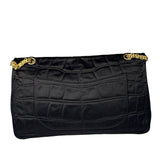 Chanel Black Matelasse Silk Double Flap Bag 2006