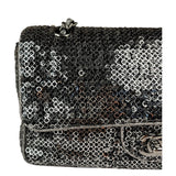 Chanel Silver Sequin East/West Flap Bag 2006